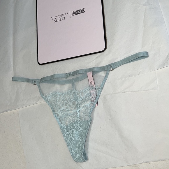 (L) Victoria's Secret Mesh & Lace VString THONG Panty - Picture 3 of 12